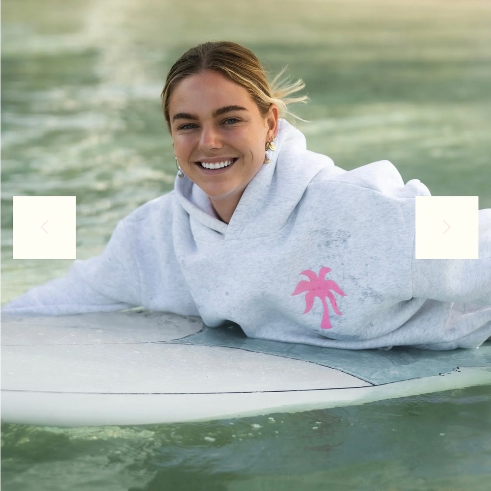 Pink Palm Puff Hawaiian Hibiscus Hoodie